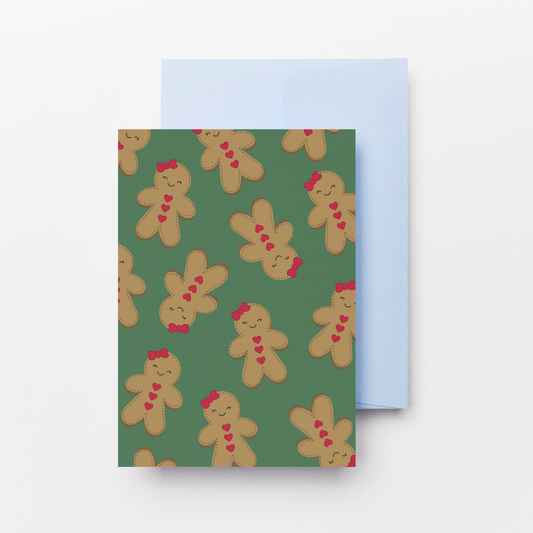 Gingerbread Girl Christmas Greeting Card