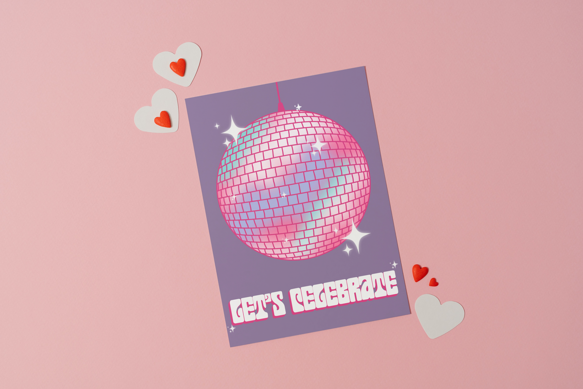 Let's Celebrate Disco Ball Greeting Card