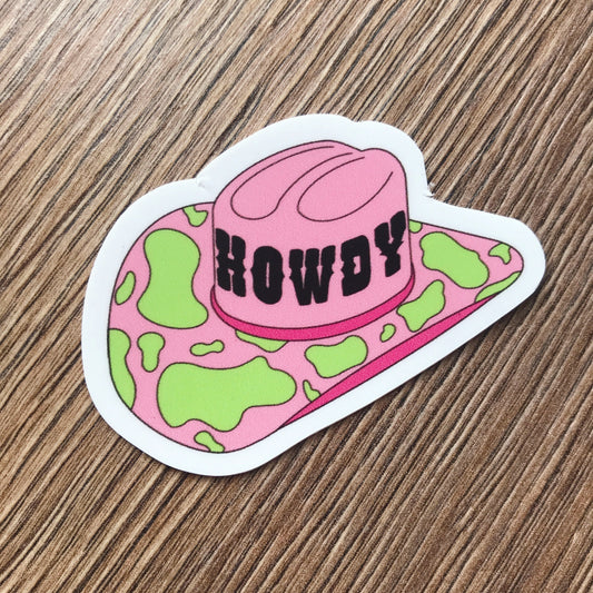 Howdy Cowgirl Hat Sticker