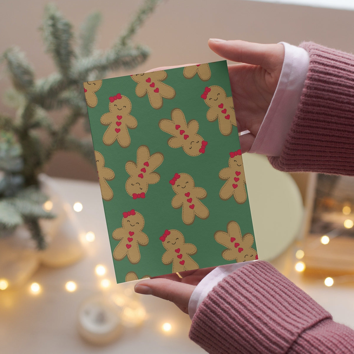 Gingerbread Girl Christmas Greeting Card