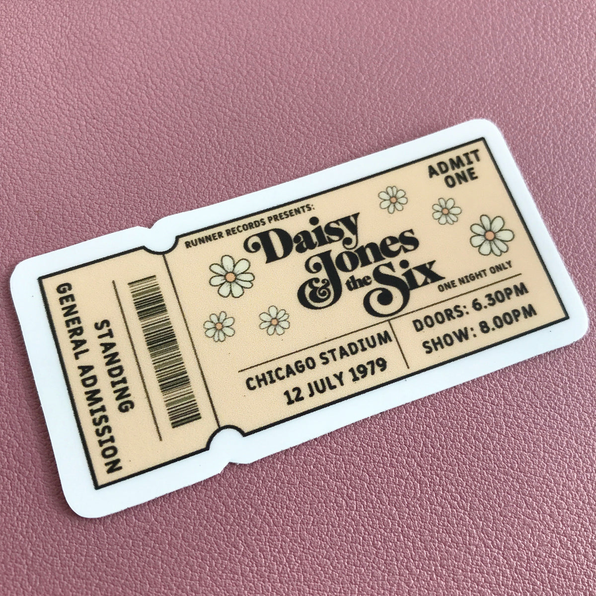 Daisy Jones & the Six Concert Ticket Sticker