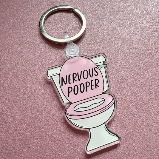 Nervous Pooper Keychain