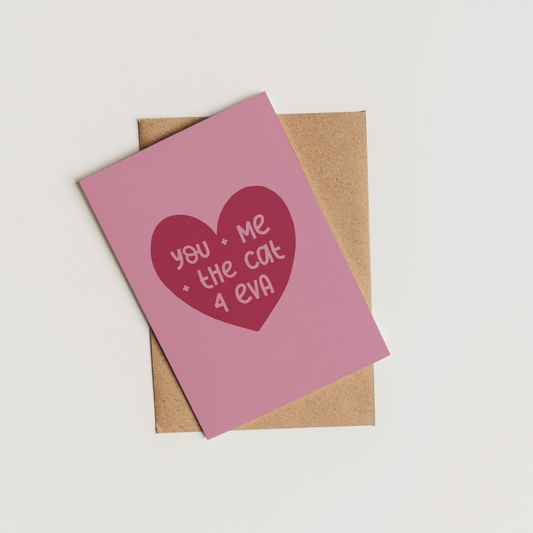 You and Me and the Cat Greeting Card