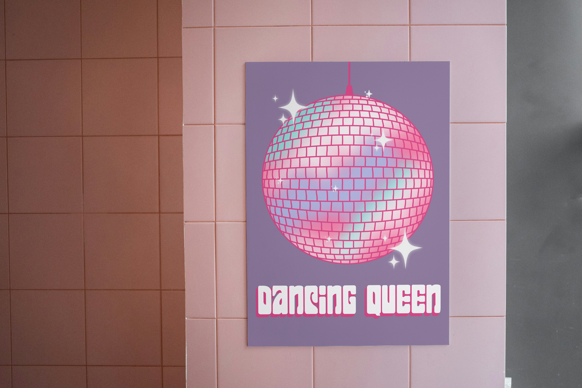 Dancing Queen Disco Ball Print