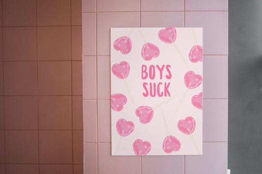 Boys Suck Lollipop Print