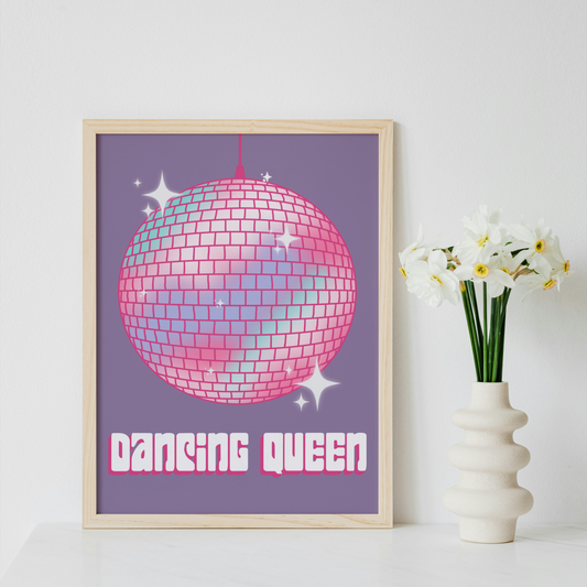 Dancing Queen Disco Ball Print
