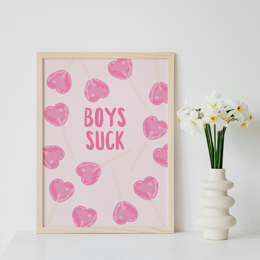 Boys Suck Lollipop Print