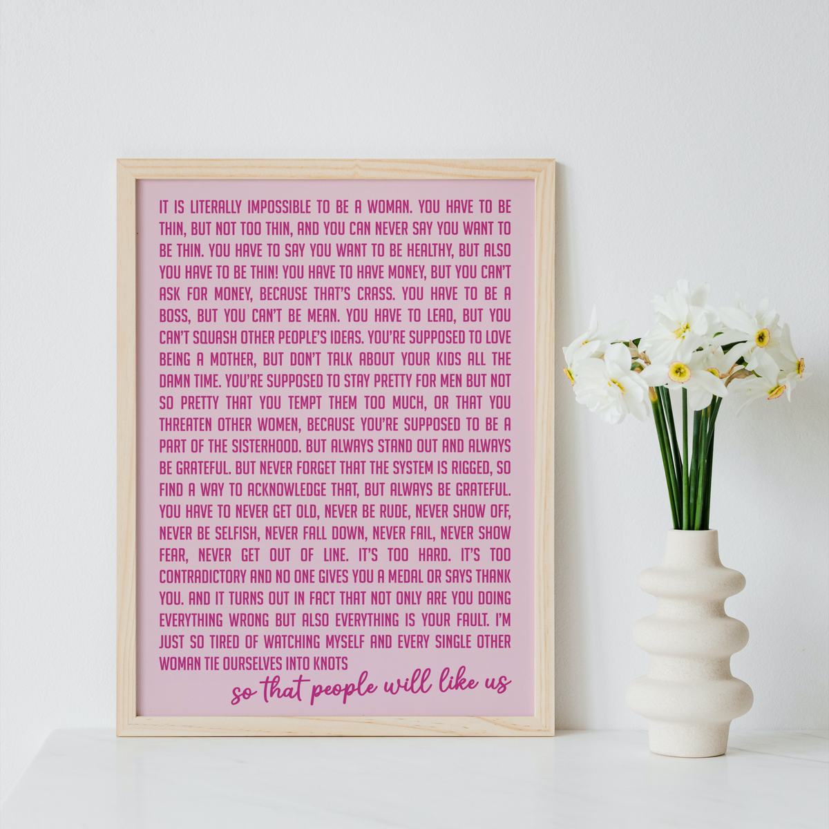Gloria's Monologue Barbie Movie Print