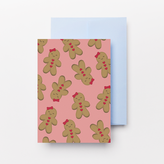 Gingerbread Girl Christmas Greeting Card