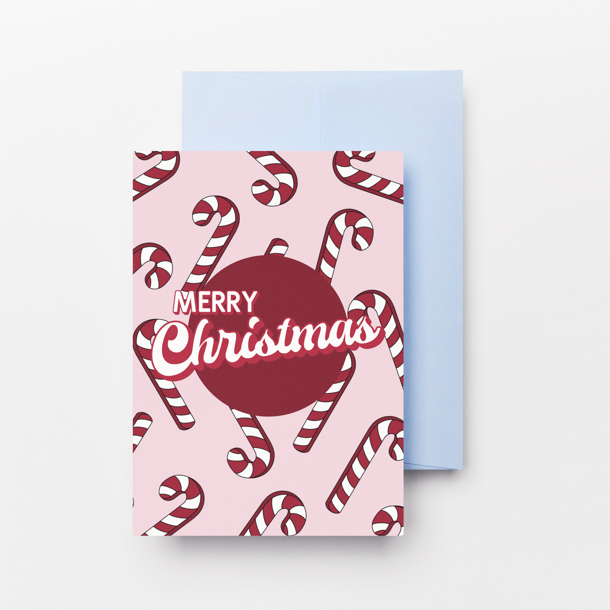 Merry Christmas Candy Canes Greeting Card