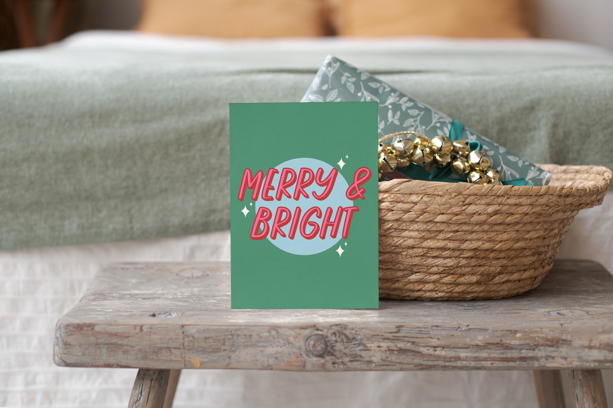 Merry & Bright Christmas Greeting Card