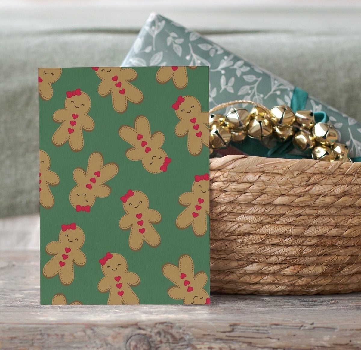 Gingerbread Girl Christmas Greeting Card