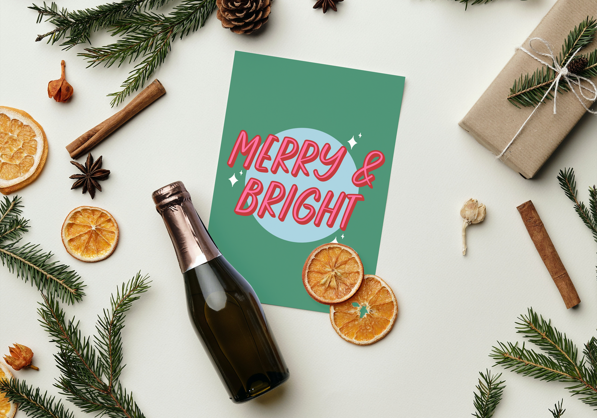 Merry & Bright Christmas Greeting Card