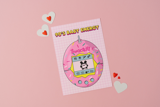 90s Baby Energy Tamagotchi Greeting Card