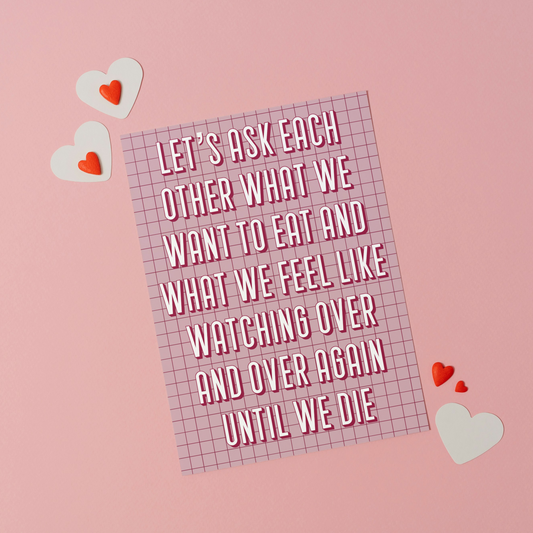What to Eat and Watch Greeting Card