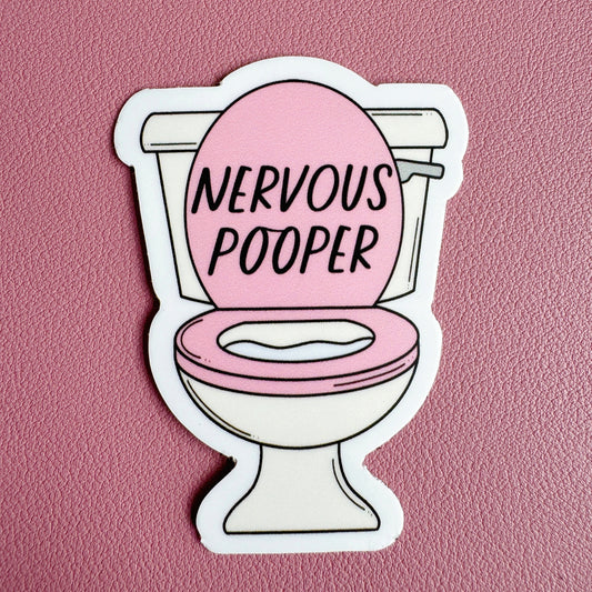 Nervous Pooper Toilet Sticker