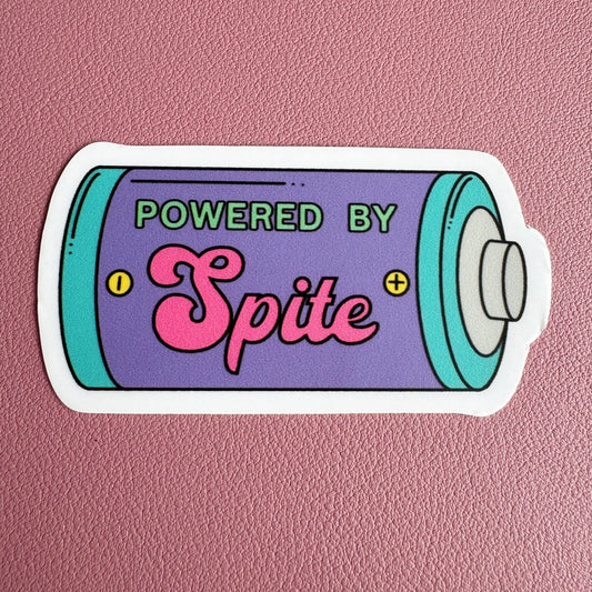 Powered By Spite Battery Sticker