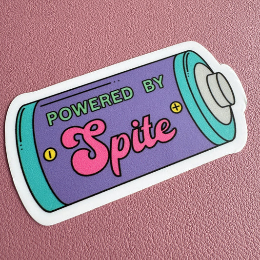 Powered By Spite Battery Sticker