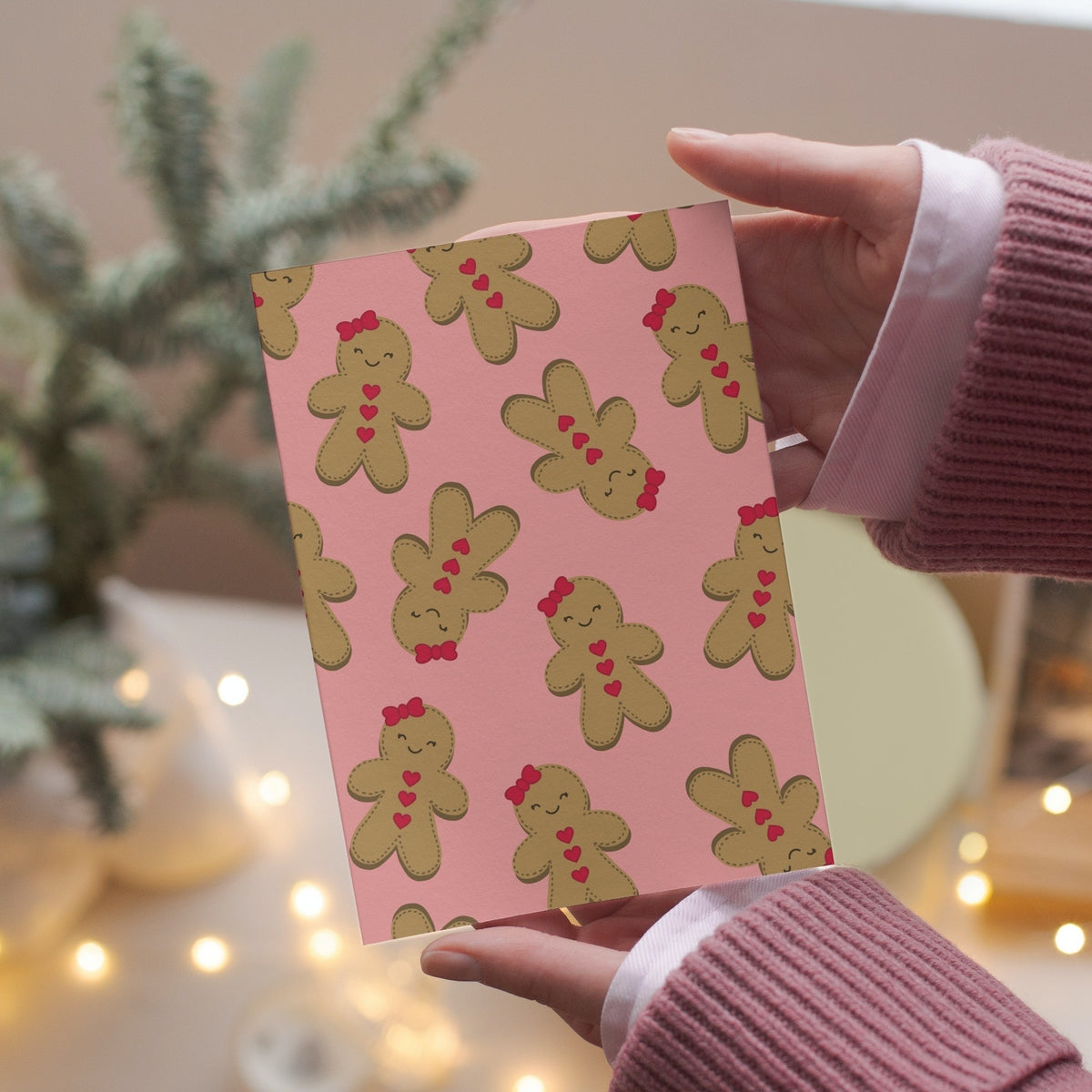 Gingerbread Girl Christmas Greeting Card