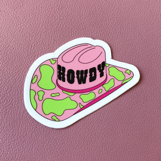 Howdy Cowgirl Hat Sticker
