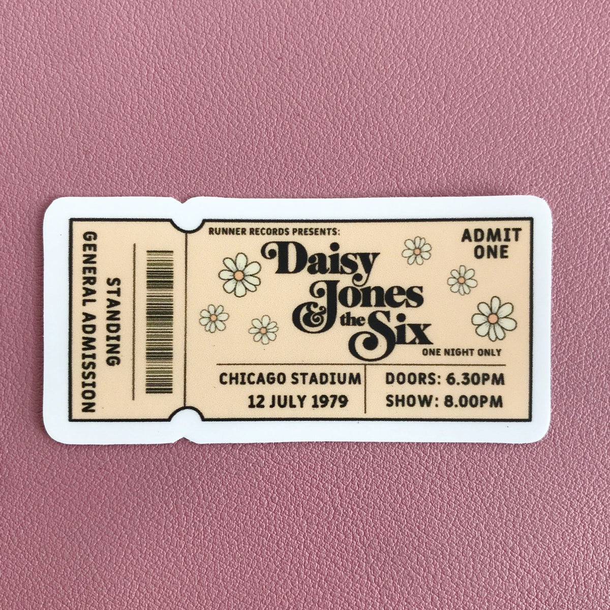 Daisy Jones & the Six Concert Ticket Sticker