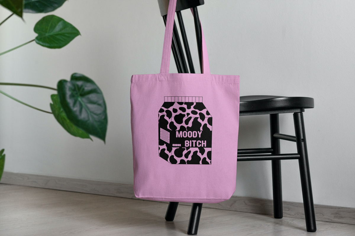 Moody Bitch Milk Carton Tote Bag