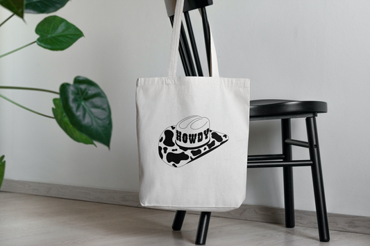 Howdy Cowgirl Hat Tote Bag