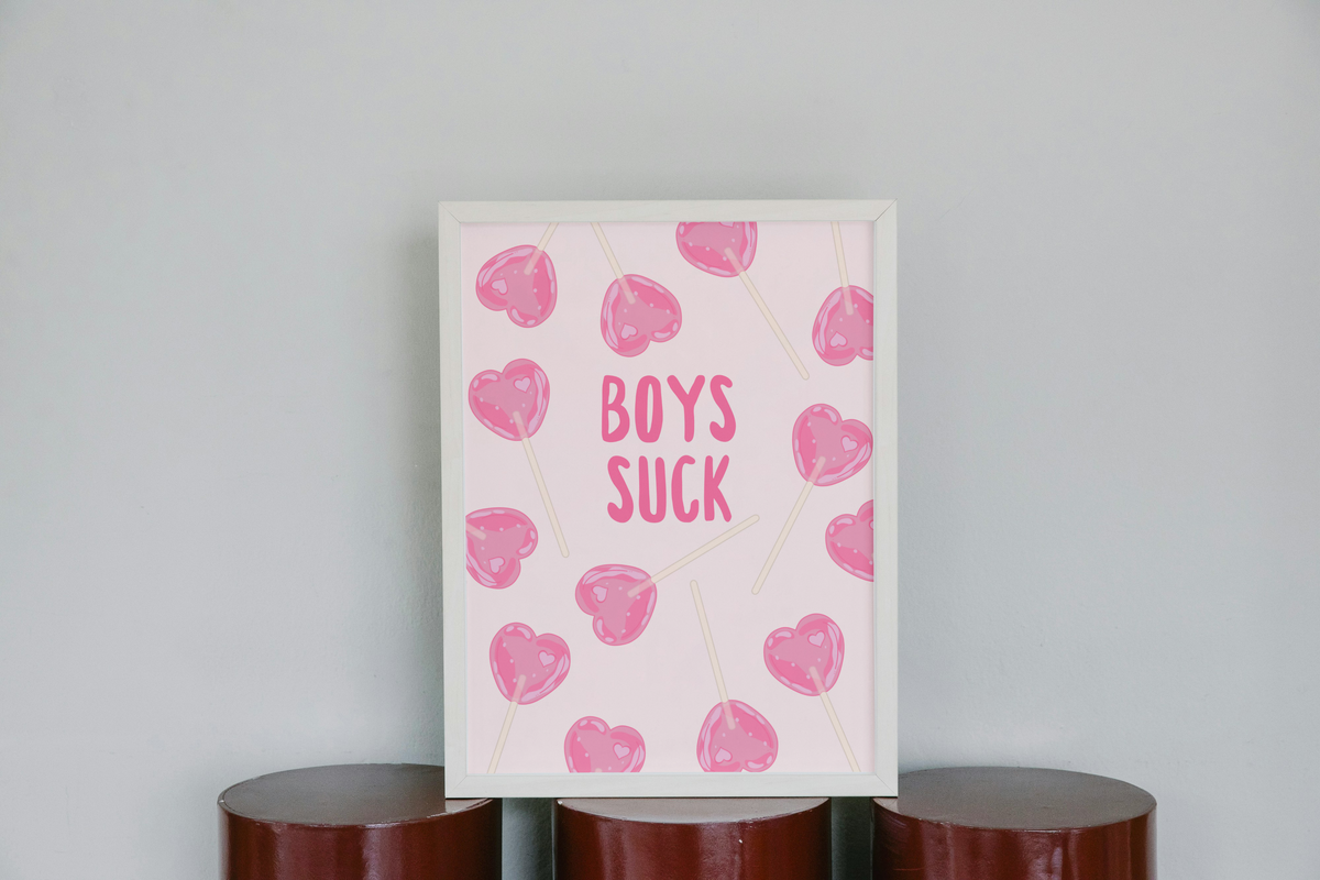 Boys Suck Lollipop Print